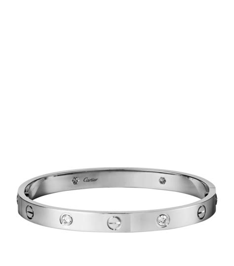 white gold cartier bracelet|thin diamond bracelet white gold.